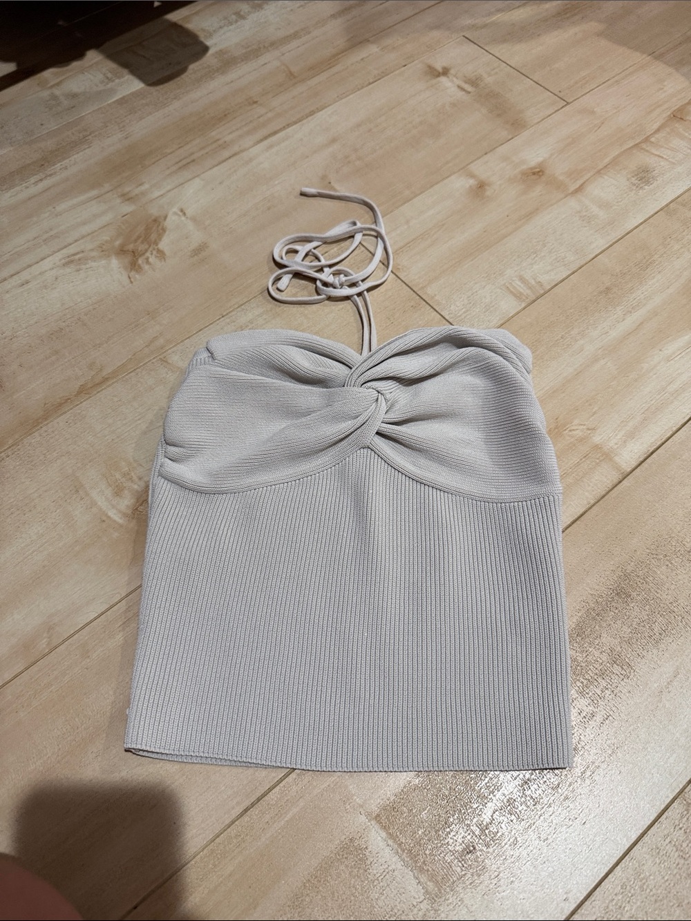 Light Gray Twist Halter Tube Top